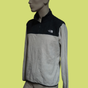 Sweatshirt The North Face com Fecho 1/4 – Bicolor Preta e Bege